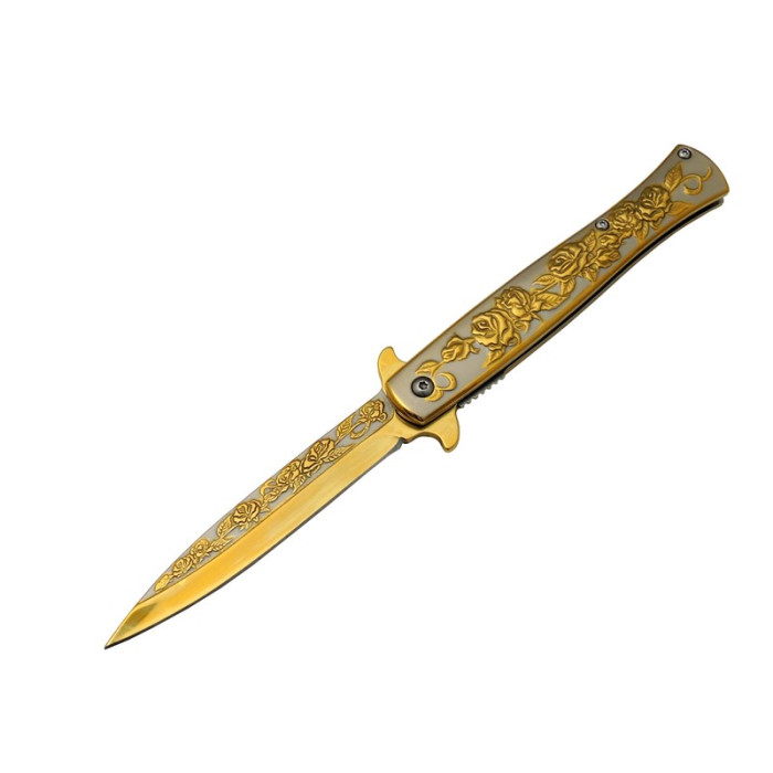Metal Güllü Çakı Gold