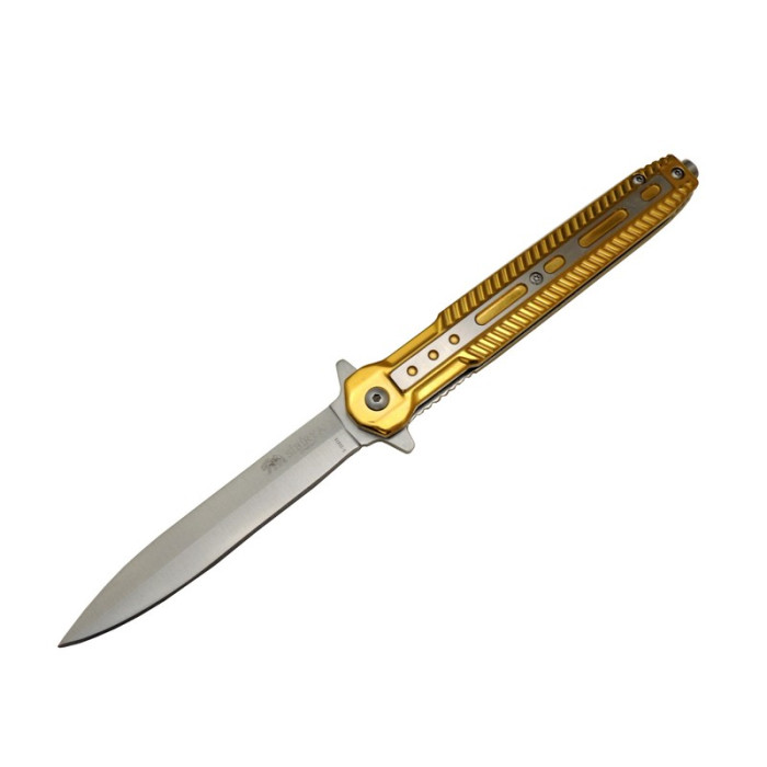 Dagger Style Folding Knife Gold